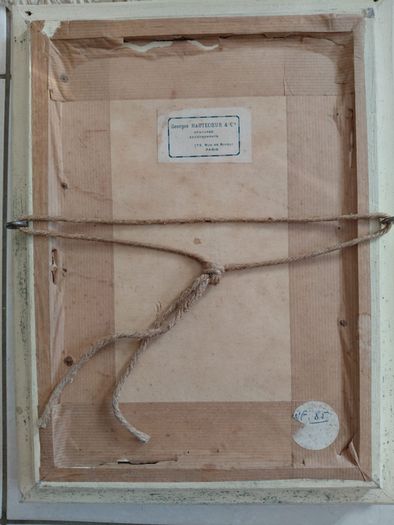 Antique French Shadow boxed dressed print handcrafted