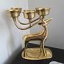 Vintage Solid Brass Deer Reindeer Candelabra Image 8