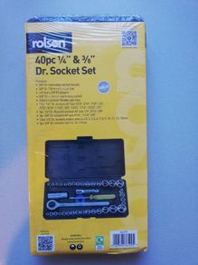 40 piece 1/4 and 3/8 inch Dr Socket Ratchet Set