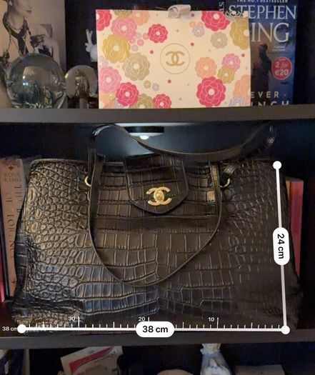 Croc embossed tote bag