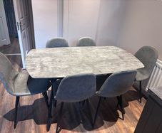 Grey dining table & chairs