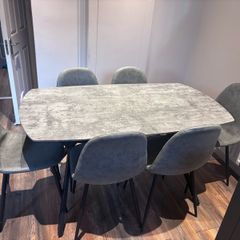 Grey dining table & chairs