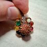Rudraksha seed pendant with natural precious stones ruby emerald sapphire Image 6