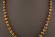 Antique Venetian African Eyes &amp; Red African Tiny tire Shape Glass Beads Necklace