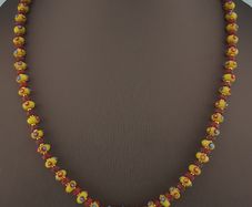 Antique Venetian African Eyes & Red African Tiny tire Shape Glass Beads Necklace