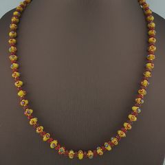 Antique Venetian African Eyes & Red African Tiny tire Shape Glass Beads Necklace