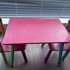 child's table and chairs