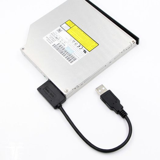 USB 2.0 to Slimline SATA (7+6) 13Pin Laptop/Notebook CD/DVD Drive Convertor Adapter Cable (Brand New/Warranty)