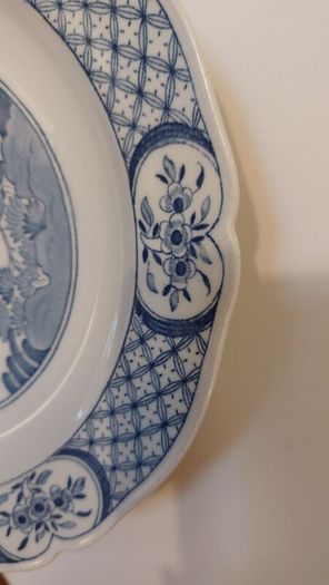 Fabulous Antique Blue and White 10.5 Inch Dinner Plate By Furnivals Limited, in the Popular "Old Chelsea" Pattern Circa 1915+