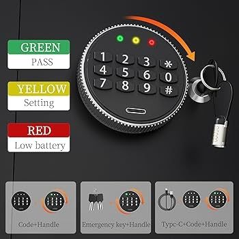 Security Safe box Digital Deposit Box for Home, Small Hidden Safes with Keys, Lock Box for Home Business Office Money Gun Jewelry Passport, 10L