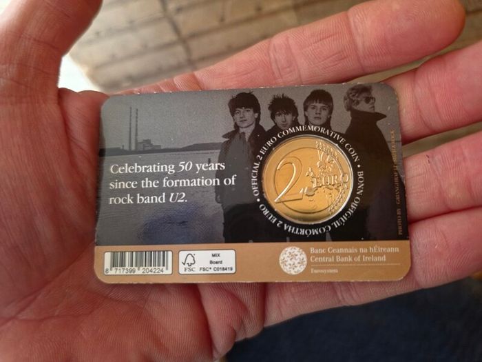 8X 2 euro coin U2 50th Anniversary 2026 BU quality in coincard