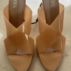 Zara nude Perspex heels bnwt
