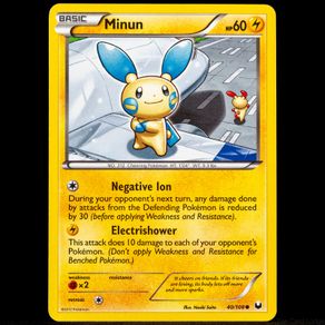 Minun 40/108 Common Black and & White Dark Explorers Pokemon Card 2012