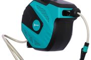 15m Garden Hose Reel Wall Mounted Auto Rewind with 7 Patterns Spray Nozzle, Includes Wall Fixings