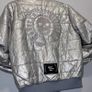 Roberto Geissini Metallic Silver Skull Puffer Jacket Y2K Streetwear  Unisex Fit Size M Image 7