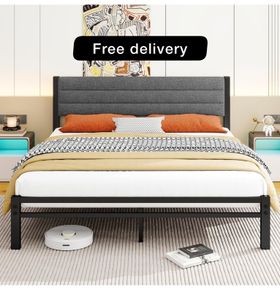 King Size Bed Frame Upholstered Platform Bed