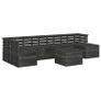 8 Piece Garden Pallet Lounge Set Solid Pinewood Dark Grey Image 5