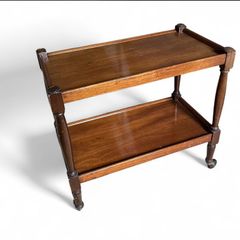 Edwardian mahogany two tier dumb waiter.