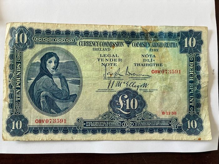 1938 Lady Lavery 10 Pounds Fine