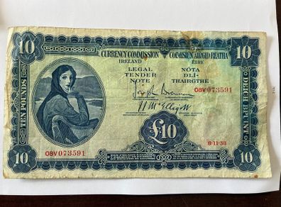 1938 Lady Lavery 10 Pounds Fine