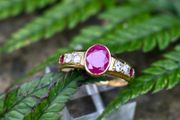 Vintage Ruby &amp; Diamond Ring - 1960/70s