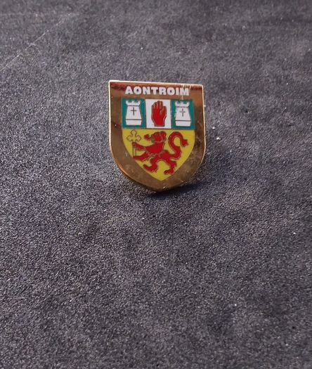 Co. Antrim : Aontroim Camogie , GAA Crest , Pin Badge