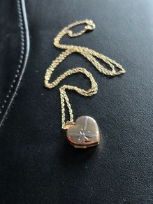 Gold Heart Locket Necklace