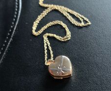 Gold Heart Locket Necklace