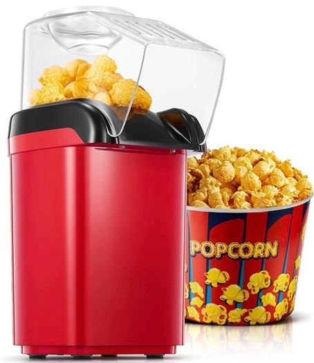 Retro Popcorn Machine with Hot Air Circulation - 2 Min Qucik Popping - for Oil-Free & Healthy Snacks, for kids - Movie Nights - Parties - Home Cinema (FREE POSTAGE)
