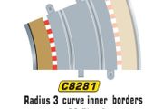 Scalextric C8281 NEW Radius 3 Inner Borders + Barriers x4 (r3)