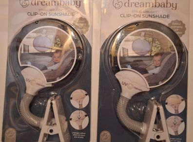 Dreambaby strollerbuddy clip-on sunshade, 2 X available