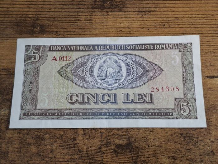 Romania, 5 Lei 1966 banknote, circulated - free standard postage