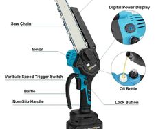 Chainsaw Makita 8 Inch Mini Brushless Pruning Portable Handheld 6