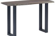 Console Table Grey 115x35x76 cm Solid Aacia Wood and Iron