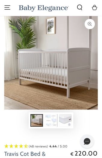 Baby cot bed & toddler bed with mattress