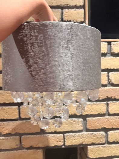 Crushed velvet and diamond lamp shade