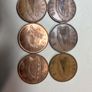 6 Irish one pence coins Image 4
