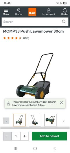 hand propelled lawnmower
