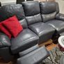 3 seater power recliner and power recliner grey real lethear Image 4