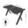 Gaming Desk PC Computer Gamer Desk Ergonomic Workstation with RGB LED Lights Headphone Hook Cup Holder for Home Offices Image 6