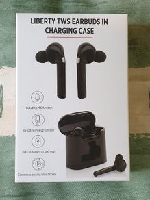 Liberty Wireless Earbuds in Charging Case Case Earphones Black