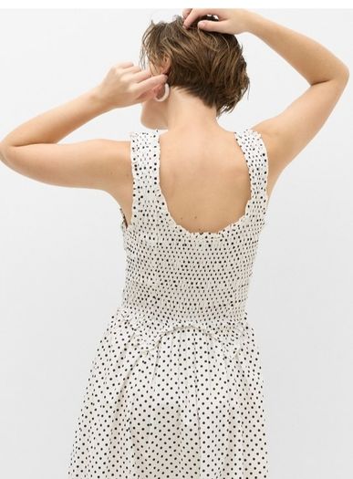 M&S - Pure Cotton Polka Dot Ruffle Midi Skater Dress