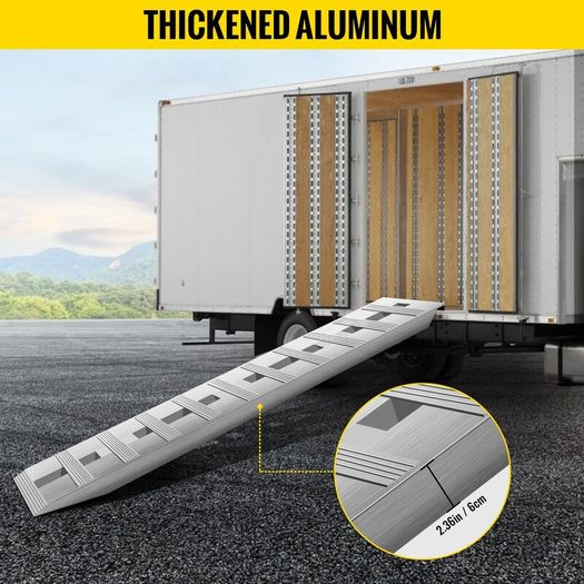1520 x 305mm Aluminum Ramps 2 Pcs ATV Ramps Loading Ramps 6000 lbs / 2722 kg Capacity Up to 16 inch / 406 mm Loading Height