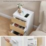 Bedside Table with Power Strip 3 Drawers 2 AC Outlets Image 5