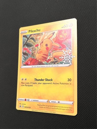 Pokemon Card Pikachu SWSH153 Snowflake Stamp Holiday Calendar Promo NM