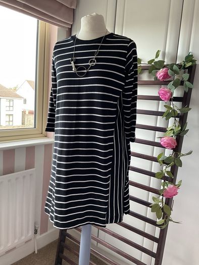 tunic Zara black & white tunic top asymmetrical style small