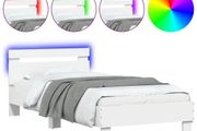 Bed Frame without Mattress with LED Lights White