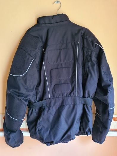 Mens motorbike waterproof Cordura jacket coat with shoulder and elbow pads armour Size medium black heavy biker motorcycle