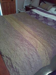 quilted throw & matching cushion. bright green