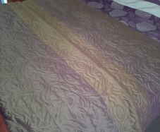 quilted throw & matching cushion. bright green